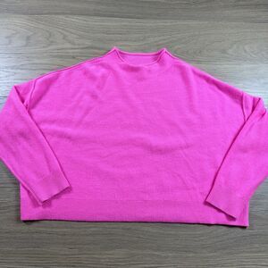 Pilcro Sweater Women Small Pink Cashmere Alani Mock Neck Boxy Relaxed